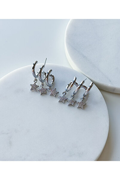 CHARMLUCKY SALLANTILI 3LÜ GÖRÜNÜMDE KÜPE