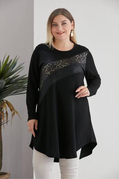 wearon tekstil KADIN ETEK KISMI OVAL KESİM KRİSTAL KUMAŞ TUNİK
