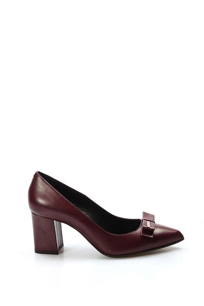 FAST STEP Pantofi de damă cu toc gros din piele naturală roșu Claret 019za8069
