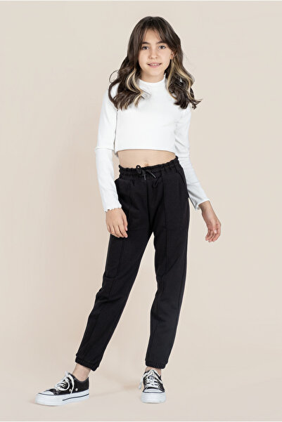 Kyron Kız Çocuk Rahat Kesim Eşofman Altı - Siyah