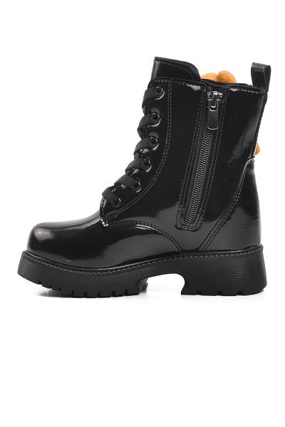 WALKWAY Pegasi-P Black Girl's Boots with Fur Inside