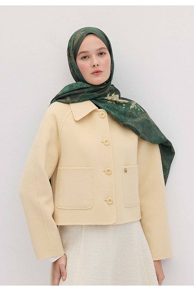 Fresh Green Daria Patterned Leather Shawl