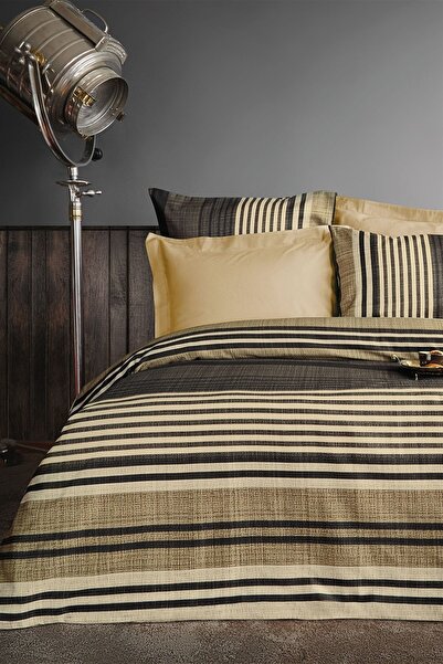 İssimo Home Lineer 210 TC (83 Tel) Dijital Pamuk Saten Aile Seti Nevresim Takımı