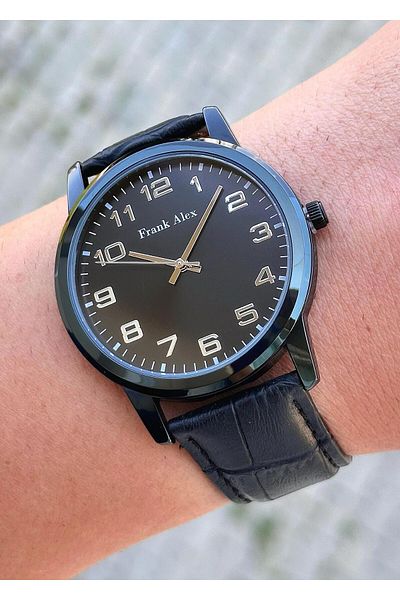 Frank Alex Men's Leather Cord Wristwatch