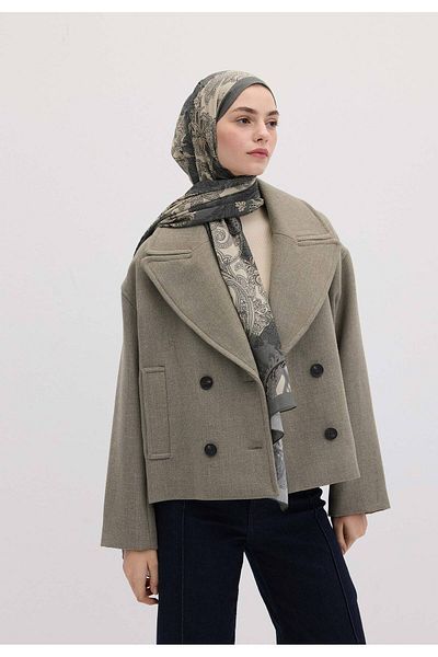 Fresh Anthracite Daria Patterned Shawl