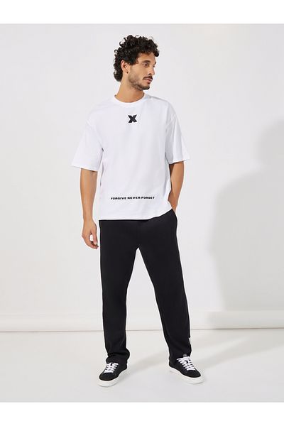 Styli Minimal Graphic Print Oversized Pure Cotton T-Shirt