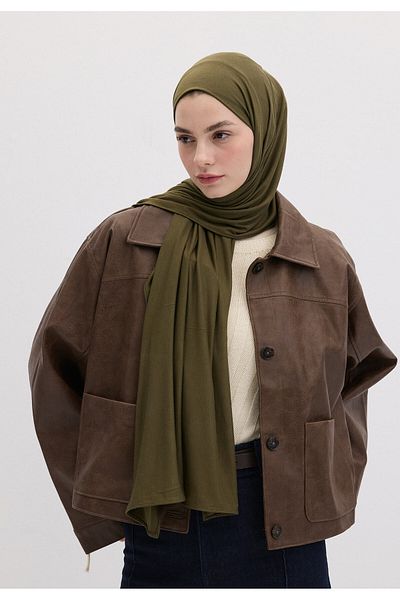 Fresh Military Khaki Bamboo Combed Shawl