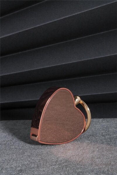 Silvio Monetti Rose Renk Kalp Şeklinde Özel Tasarım Kaydırmalı Anahtarlıklı Şarjlı Çakmak 24csm878