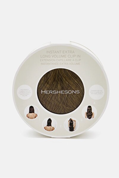 Hershesons مشبك تثبيت للشعر الطويل الإضافي الفوري، بني ذهبي فاتح