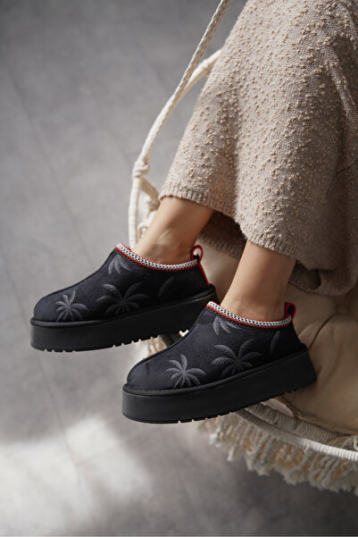 Lizzu Μίνι Μποτάκια Ziac Μαύρα - Με Γούνα Εσωτερικά και Χοντρή Σόλα