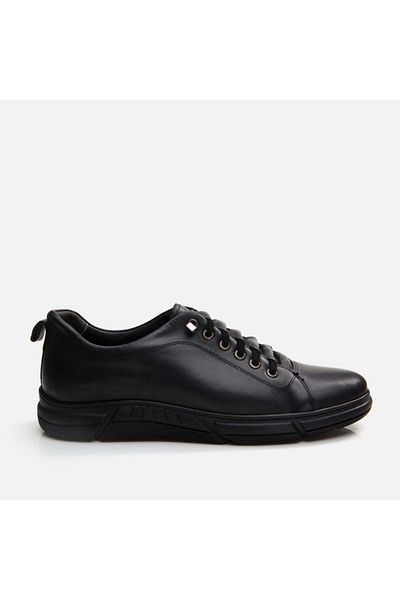 Yaya by Hotiç Schwarze Herren-Sportschuhe aus echtem Leder