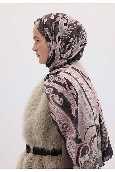 Fresh Pink Universe Patterned Dusty Shawl