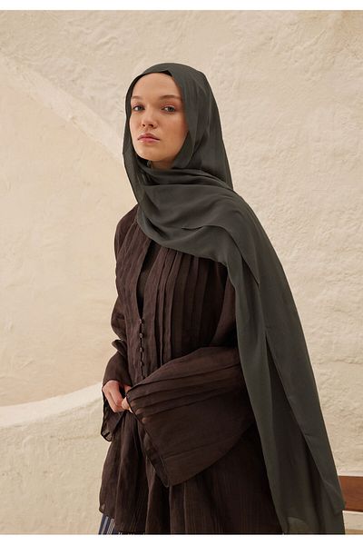 Fresh Anthracite Colored Rami Viscose Swall
