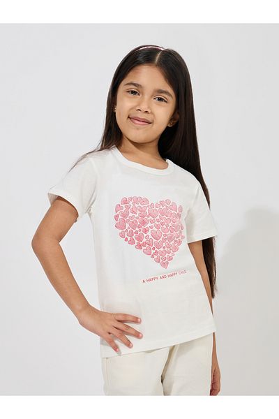 Styli Heart Graphic Print Cotton T-Shirt