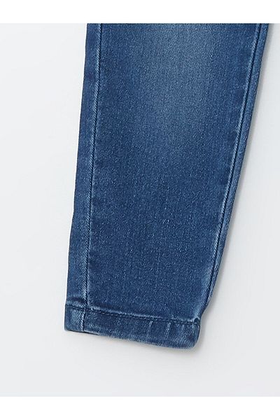 LC Waikiki Индиго дънкови панталони с еластична талия за бебешко момиче