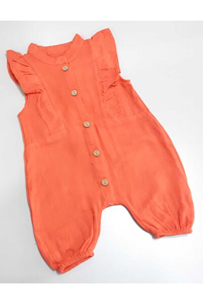 Sönmez Baby FIRFIR YAKALI YAZLIK MÜSLİN KUMAŞ KIZ BEBE TULUM