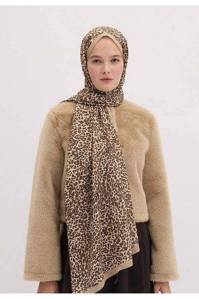 Fresh Leopard Print Tiny Shawl - Sand Color