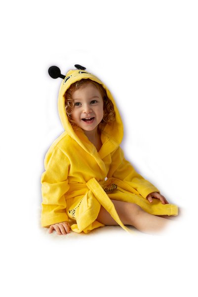 Milk & Moo رداء حمام مخملي بغطاء رأس من Milk&Moo Buzzy Bee