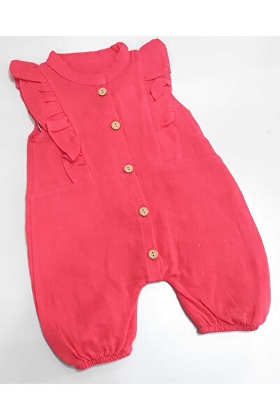 Sönmez Baby FIRFIR YAKALI YAZLIK MÜSLİN KUMAŞ KIZ BEBE TULUM