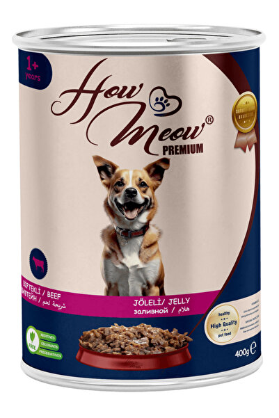 how&meow 12 ADET PATE PARÇA ETLİ YETİŞKİN KÖPEK YAŞ MAMASI BALIKLI 400 gr