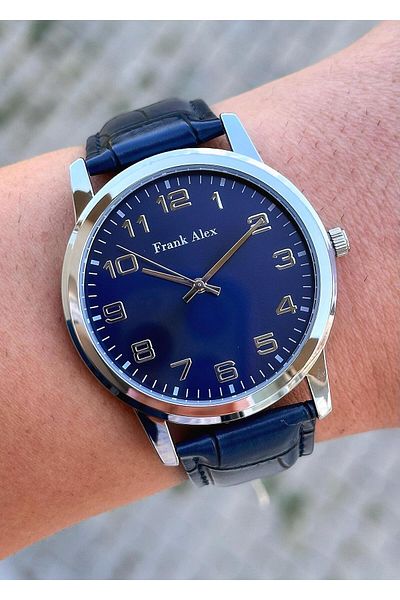 Frank Alex Men's Leather Cord Wristwatch
