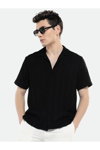 Dennis Lingo By Styli Textured Casual Shirt with Buttons
