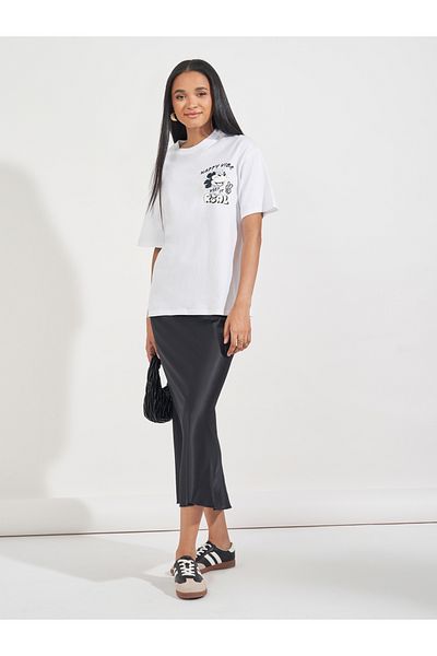 Styli Mickey Mouse Happy Vibe Graphic Oversized T-Shirt
