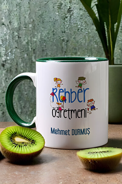 Hedizu Kişiye Özel Rehber Öğretmeni -3- Kupa Bardak Yeşil Öğretmenler Günü Hediyesi