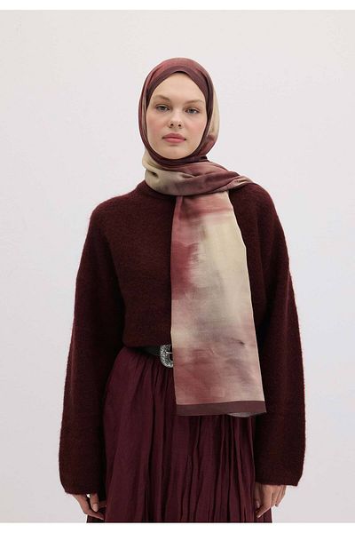 Fresh Plum Decay - Tie-Dye Patterned Shawl