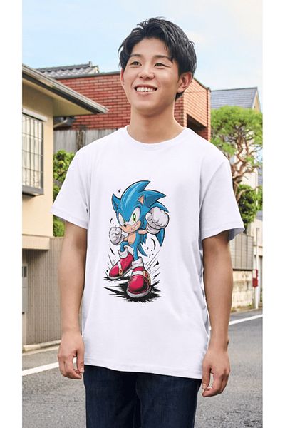 ALPŞAN TİCARET Sonic παιδικό μπλουζάκι Sonic unisex μπλουζάκι για ενήλικες