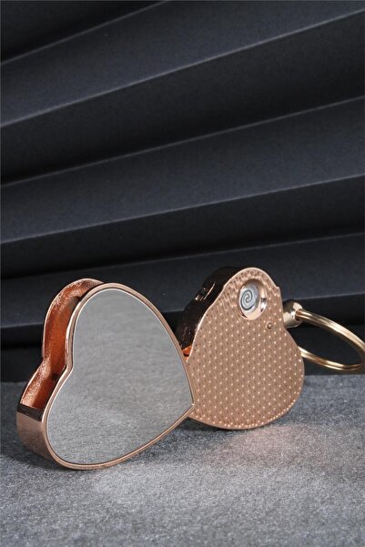 Silvio Monetti Gümüş Renk Kalp Şeklinde Özel Tasarım Kaydırmalı Anahtarlıklı Şarjlı Çakmak 24csm87