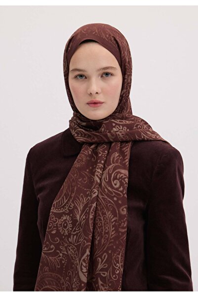 Fresh Burgundy Freesia Patterned Shawl