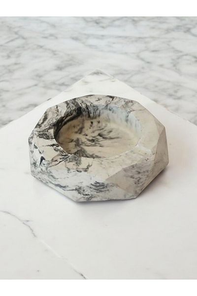 Dripconcrete Μαρμάρινο Μοτίβο Χειροποίητο Μπετόν Διακοσμητικό Τασάκι / Δίσκος στάχτης