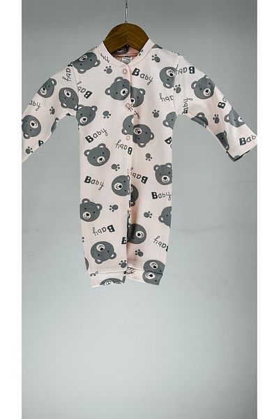 Sevilla 100% Cotton Snap-On Baby Jumpsuit with Teddy Bear