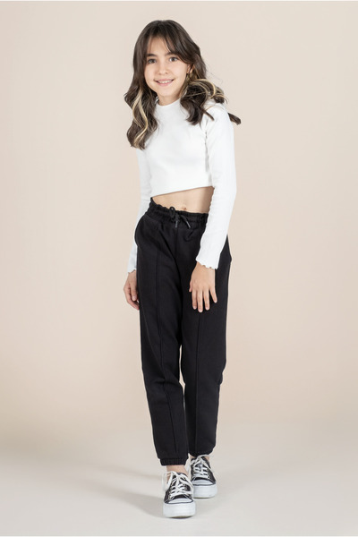 Kyron Kız Çocuk Rahat Kesim Eşofman Altı - Siyah
