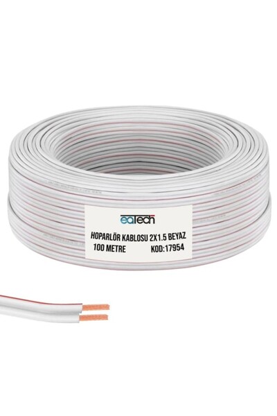 Genel Markalar Elektrik Ve Hoparlör Kablosu Kordon 2x1.5 100mt  Beyaz
