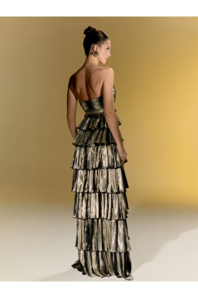 Nur Karaata Gold Versailles Abiye Elbise