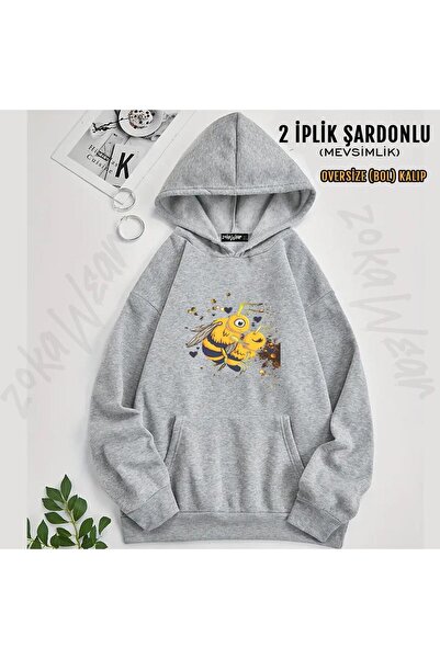ZOKAWEAR Beekeeper V2 Printed Hooded Oversize Sweatshirt (2 Thread)