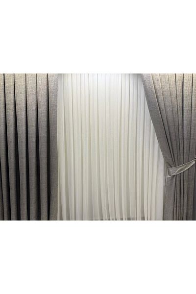 NİVEMESHOME Nivemeshome Sumay - 1/3 Thin Pleated Tulle Curtain Apb