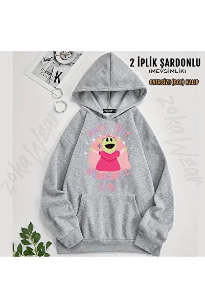 ZOKAWEAR Nanalan Who's That Wonderfu Printed Hooded Oversize Sweatshirt (2 Th...