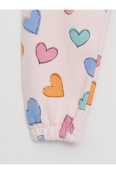 LC Waikiki Pink Elastic Waist Printed Baby Girl Pajama Bottoms