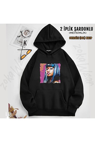ZOKAWEAR Φούτερ με κουκούλα με στάμπα Nicki Minaj (2 κλωστές)