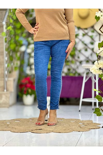 Punta Otantik P18401 Indigo Velvet Trousers - Italian Stripe