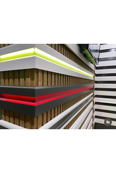 balkanlarparke Balkanlar Yalı Serisi Antrasit Led Kanallı Süpürgelik Mdf Üstü Pvc Kaplama 20mmx12mmx250cm