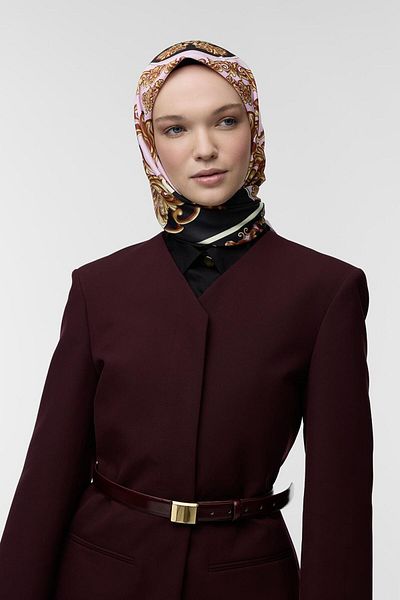 Qef Fiona Patterned Twill Silk Scarf