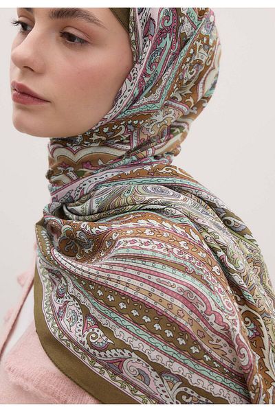 Fresh Pink Ethnic Floral Patterned Dusty Shawl