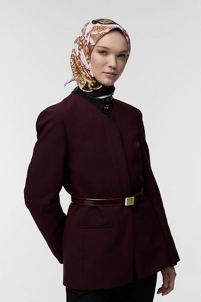 Qef Fiona Patterned Twill Silk Scarf