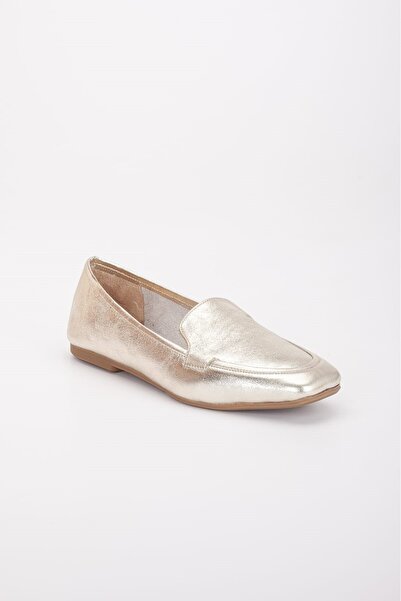 VİNİCCİ AYAKKABI Khaki?Ki? Leather? Gold Color Casual Shoes