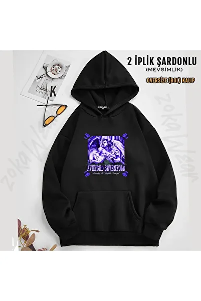 ZOKAWEAR Avenged Sevenfold 5 Printed Hooded Sweatshirt (2 Thread)