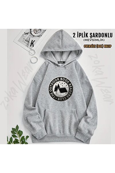 ZOKAWEAR Φούτερ με κουκούλα μεγάλου μεγέθους με κουκούλα Outdoor Book Readers...